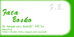 fata bosko business card